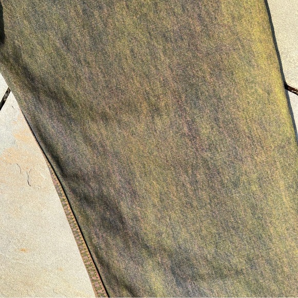 SOLD - Reworked Upcycled Purple Yellow Levi’s 550 Relaxed Baggy Jeans - Picture 5 of 13